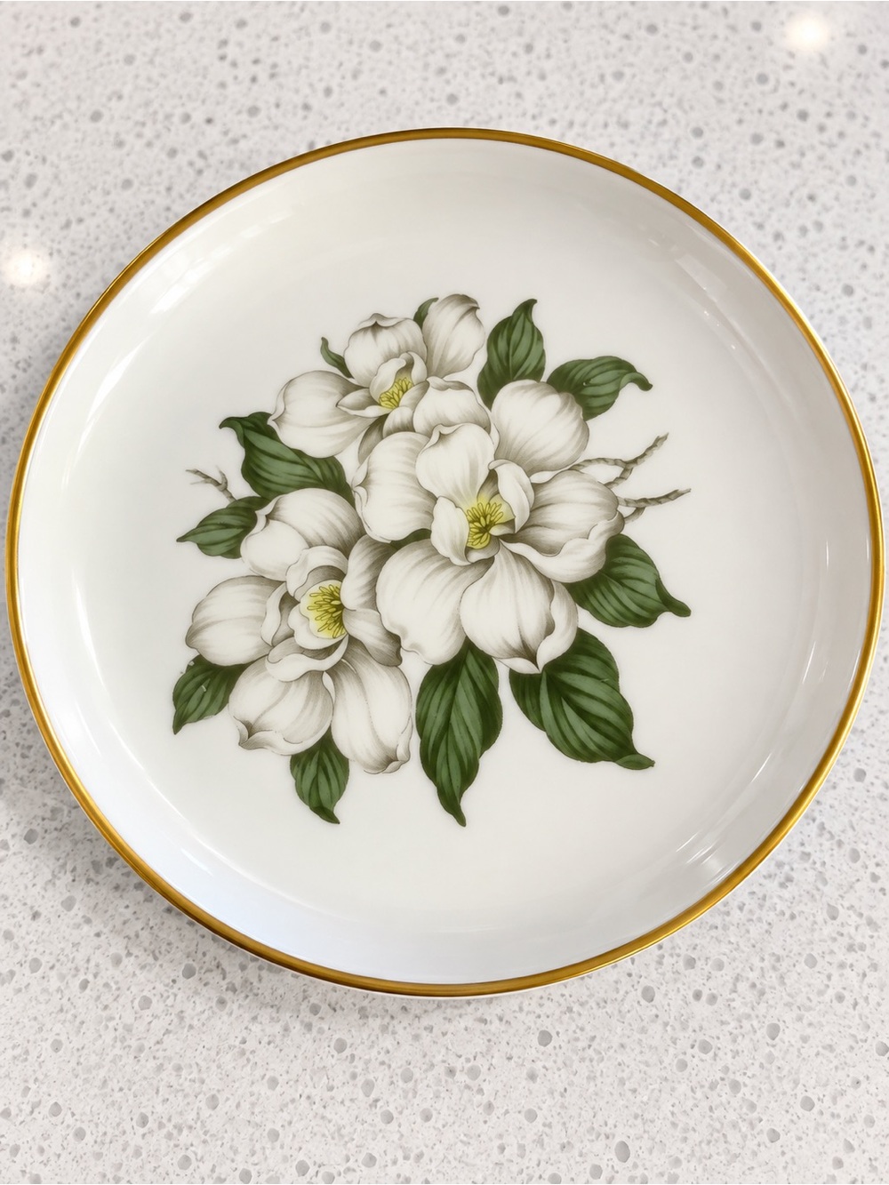 Vintage Royal Jackson Magnolia Fine China 6” Plate Gold Trim Floral